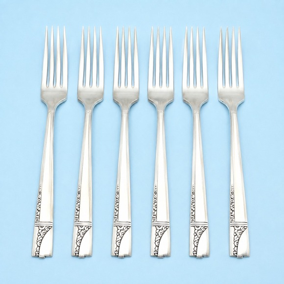 Oneida Other - Vintage 1937 Oneida Nobility Plate Caprice Silverplate Dinner Forks Set 6-939